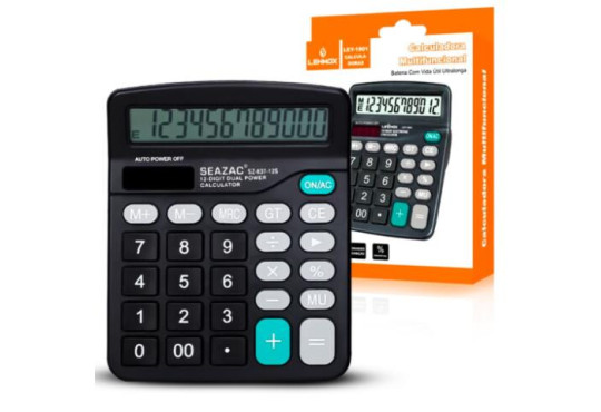 IMPORT. CALCULADORA LEHMOX LEY-1901 GRANDE 12 DIGITOS