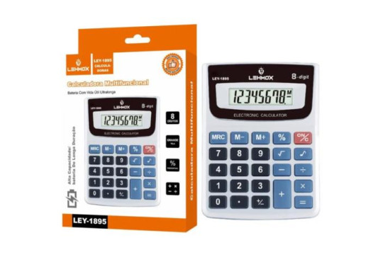 IMPORT. CALCULADORA LEHMOX LEY-1895 MEDIA 8 DIGITOS