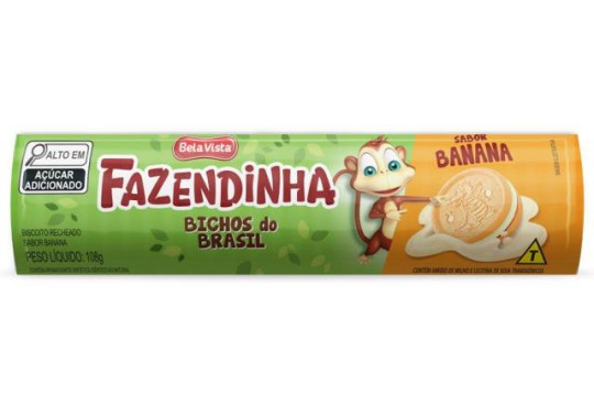 BISCOITO RECHEADO FAZENDINHA BANANA 108GR