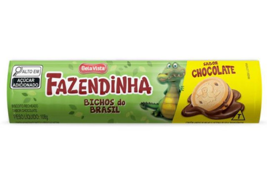 BISCOITO RECHEADO FAZENDINHA CHOCOLATE 108GR