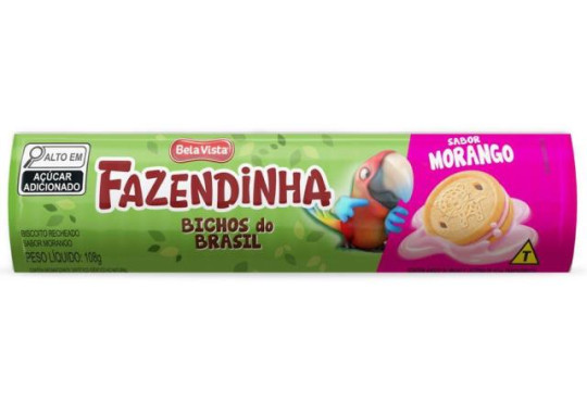 BISCOITO RECHEADO FAZENDINHA MORANGO 108GR