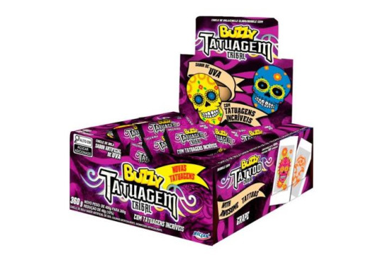 CHICLE BUZZY TATUAGEM TRIBAL UVA NOVO C/90