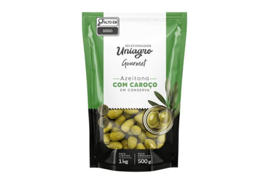 AZEITONA UNIAGRO INTEIRA SACHE 500GR