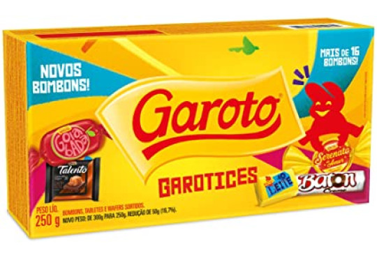 BOMBOM GAROTO SORTIDO CX. AMARELA 250G